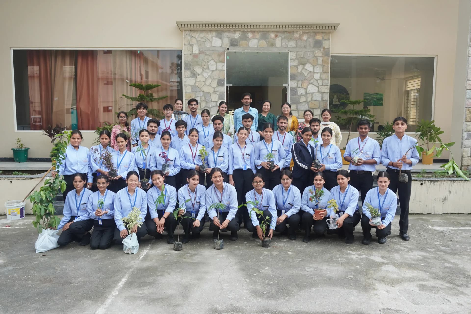 Tree plantation activity during Harela at Siddhartha Nursing Education & Research Institute, Dehradun with active participation of students and faculty members.