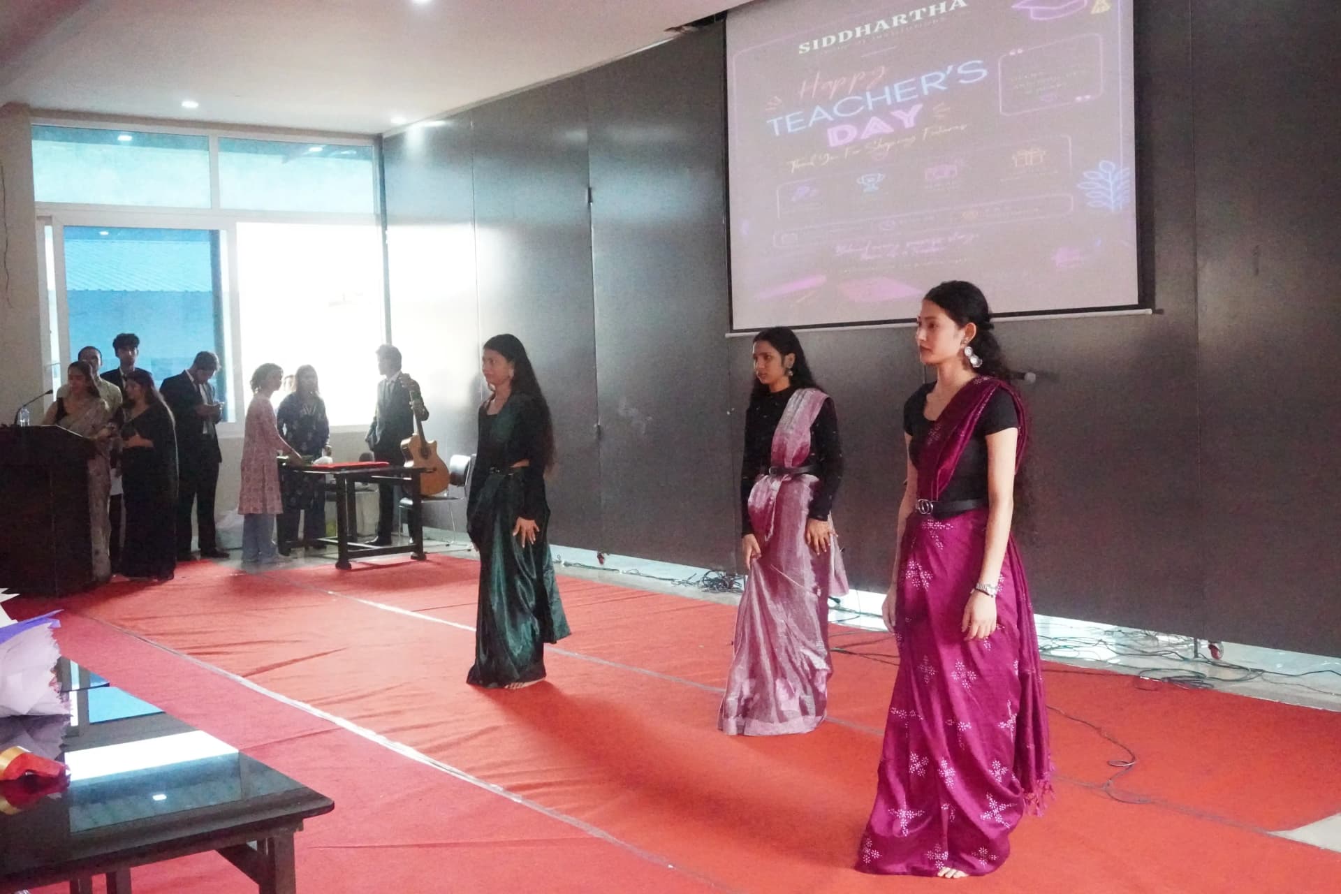 Siddhartha Group of Institutions students with teachers on Teacher’s Day